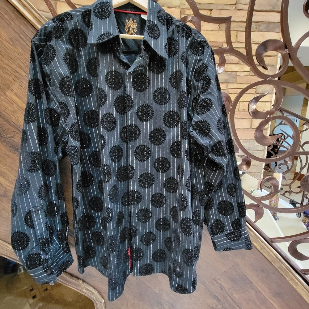 Attitude Mens Long Sleeve Buttondown Shirt 2XL 100% Cotton